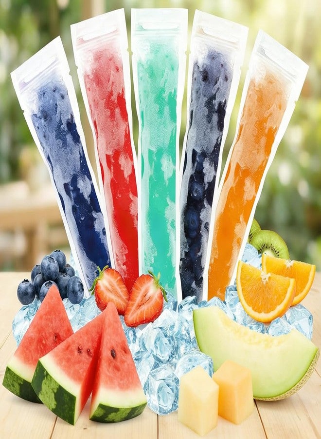 AHSNYLC Popsicle Bags - Disposable Ice Pop Bags,Leakproof Ice Candy Bag for Homemade Popsicles, Freezer Pops, Boli Bag,Slushie Pouches, Smoothie & Cocktail Drink Pouches 50PCS - Image 1