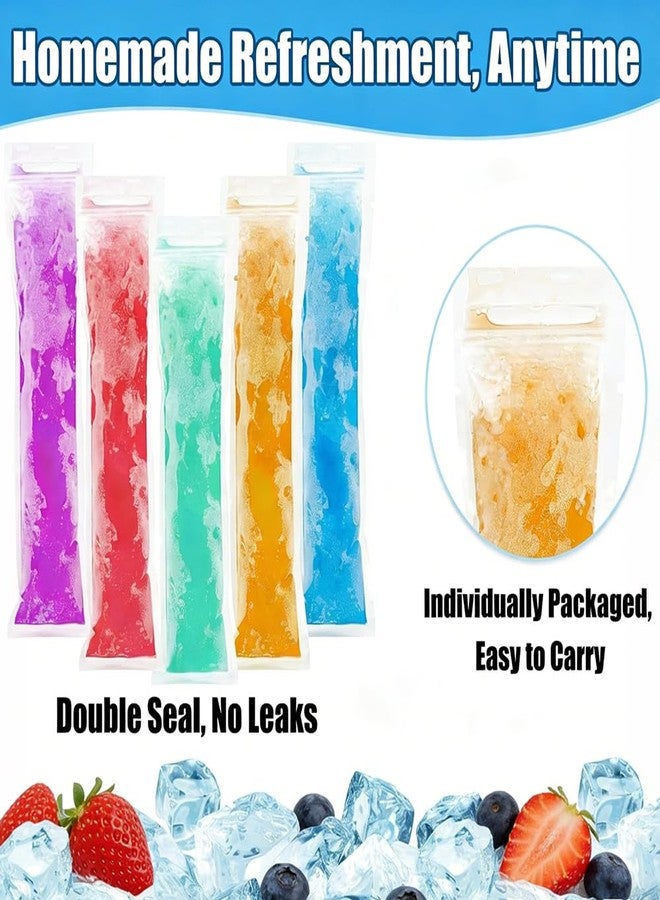 AHSNYLC Popsicle Bags - Disposable Ice Pop Bags,Leakproof Ice Candy Bag for Homemade Popsicles, Freezer Pops, Boli Bag,Slushie Pouches, Smoothie & Cocktail Drink Pouches 50PCS - Image 4