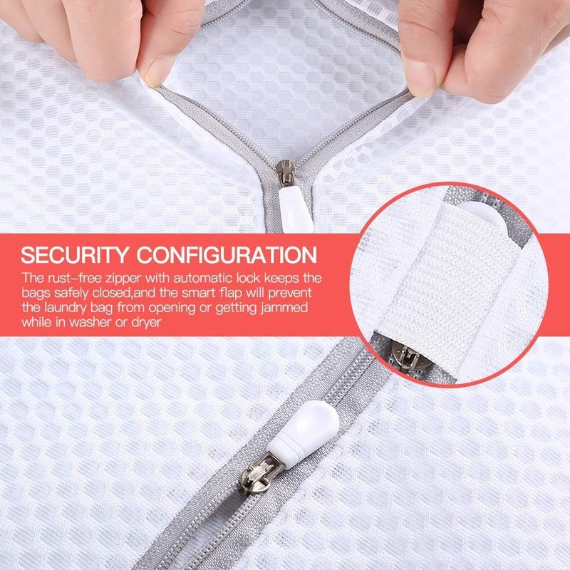 Sandesh Mesh Laundry Clothes Washing Bag for Washing Machine Combo of 02 Medium and 02 Large04 Bag - Image 4