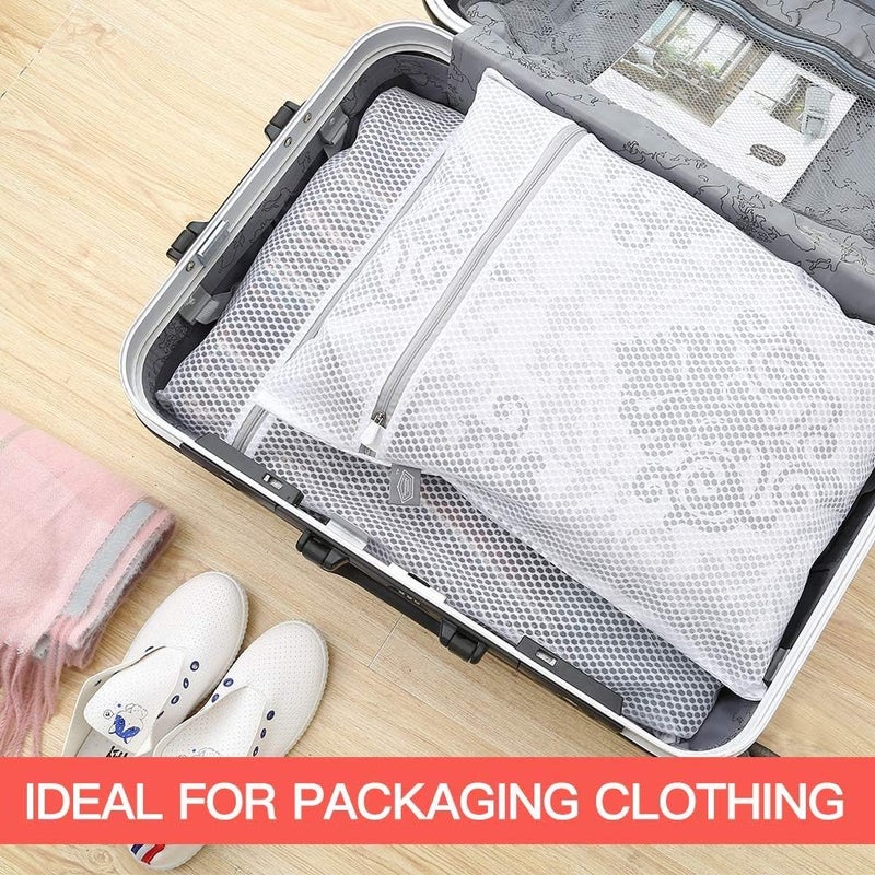 Sandesh Mesh Laundry Clothes Washing Bag for Washing Machine Combo of 02 Medium and 02 Large04 Bag - Image 5