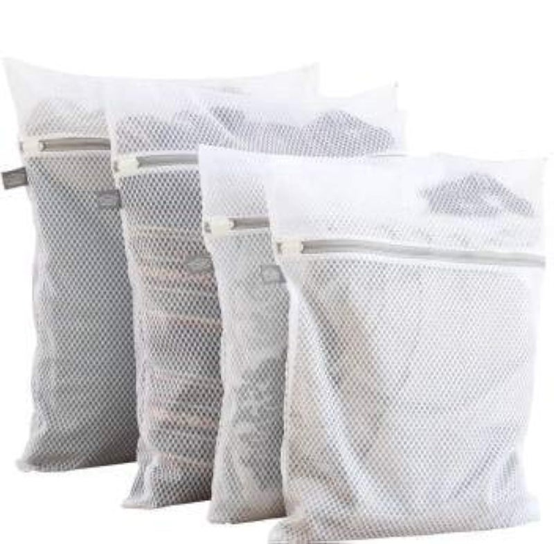 Sandesh Mesh Laundry Clothes Washing Bag for Washing Machine Combo of 02 Medium and 02 Large04 Bag - Image 1