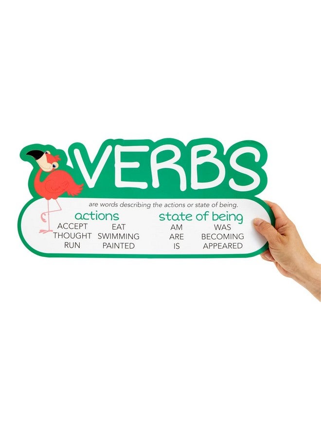 يوفال 10 قطع من ملصقات الكلام، لوحة إعلانات ضخمة، لوازم المعلم، ديكورات نحوية للفصول الابتدائية، التعليم المنزلي، علاج النطق (16 × 7.5 بوصة) - Image 5