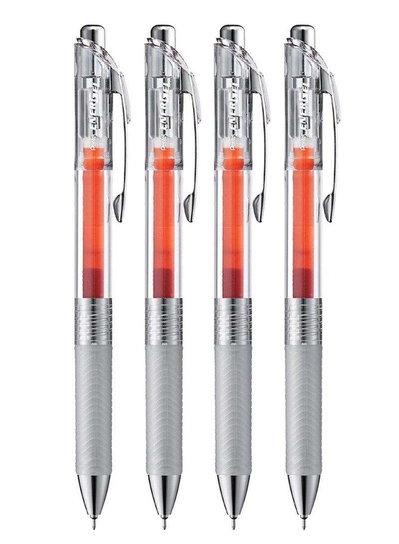 Pentel قلم حبر جل إنفري 4 قطع 0.5 مم طرف حبر برتقالي - Image 1