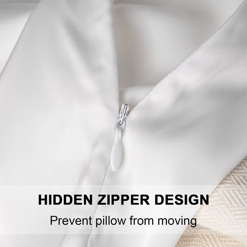 SIYUAN Mulberry Silk Pillowcase for Hair and Skin,Toddler Size Kids Silk Pillow Case with Hidden Zipper,Allergen Proof Dual Sides Soft Breathable Smooth Silk Pillow Cover(Toddler,White) - Image 2