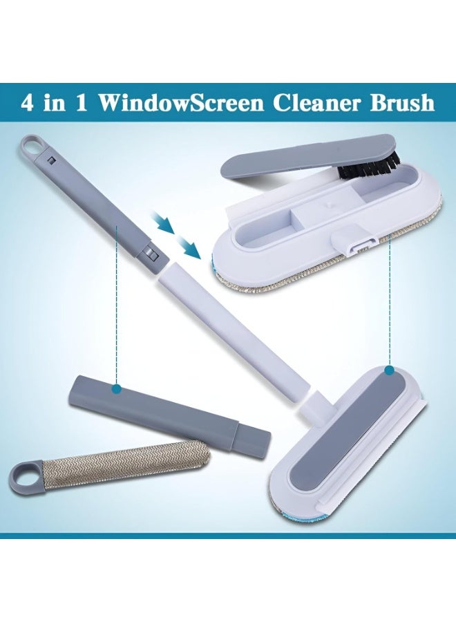 2-in-1 Window Cleaning Brush with Squeegee, Multi-Purpose Screen Window Cleaning Tool for Glass, Window Tracks, Walls, Sofas and Pet Hair Removal, Reusable Household Cleaning Brush - Image 4