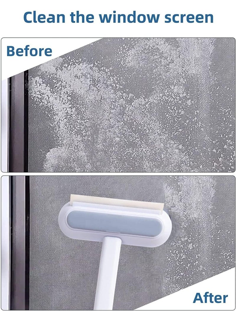 2-in-1 Window Cleaning Brush with Squeegee, Multi-Purpose Screen Window Cleaning Tool for Glass, Window Tracks, Walls, Sofas and Pet Hair Removal, Reusable Household Cleaning Brush - Image 2