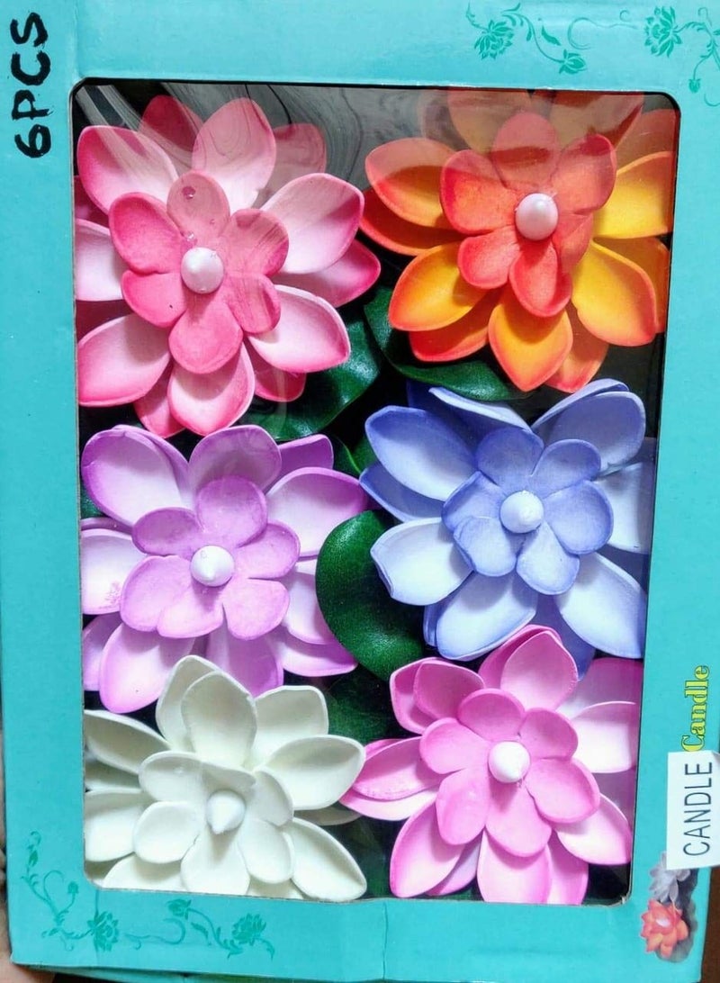 Generic 6 Piece Lotus Flower Floating Candles Water Sensor  - Image 2