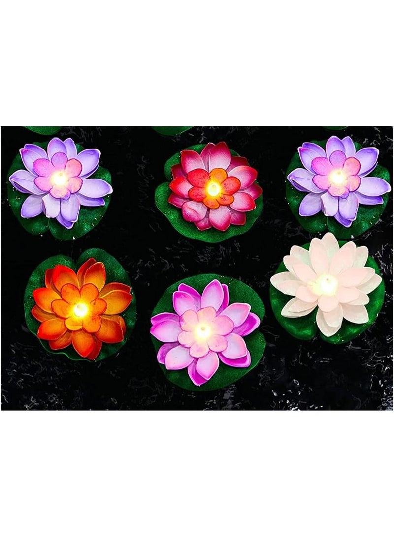 Generic 6 Piece Lotus Flower Floating Candles Water Sensor  - Image 1