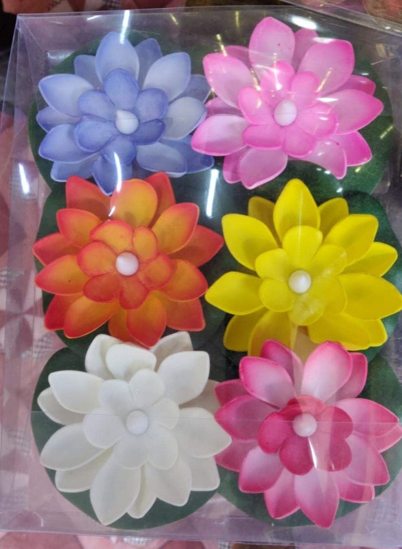 Generic 6 Piece Lotus Flower Floating Candles Water Sensor  - Image 4