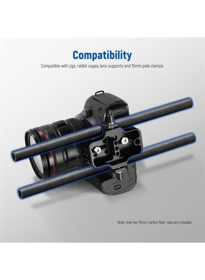 NEEWER 15mm Carbon Fiber Extension Rods 11.8"/30cm Compatible with SmallRig Compatible with Tilta 15mm Rod Rail Support System, DSLR Shoulder Rig, Camera Stabilizer Cage, Matte Box, Base Plate, SR002 - Image 4