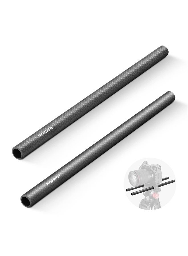 NEEWER 15mm Carbon Fiber Extension Rods 11.8"/30cm Compatible with SmallRig Compatible with Tilta 15mm Rod Rail Support System, DSLR Shoulder Rig, Camera Stabilizer Cage, Matte Box, Base Plate, SR002 - Image 1