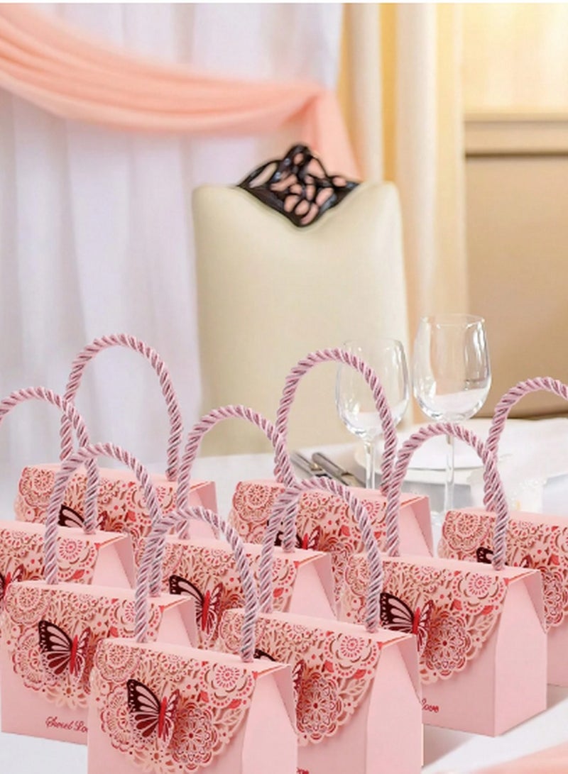 10-Piece "Sweet Love" Mini Butterfly Gift Box Set – Elegant Pink Design with Portable Handle - Image 3