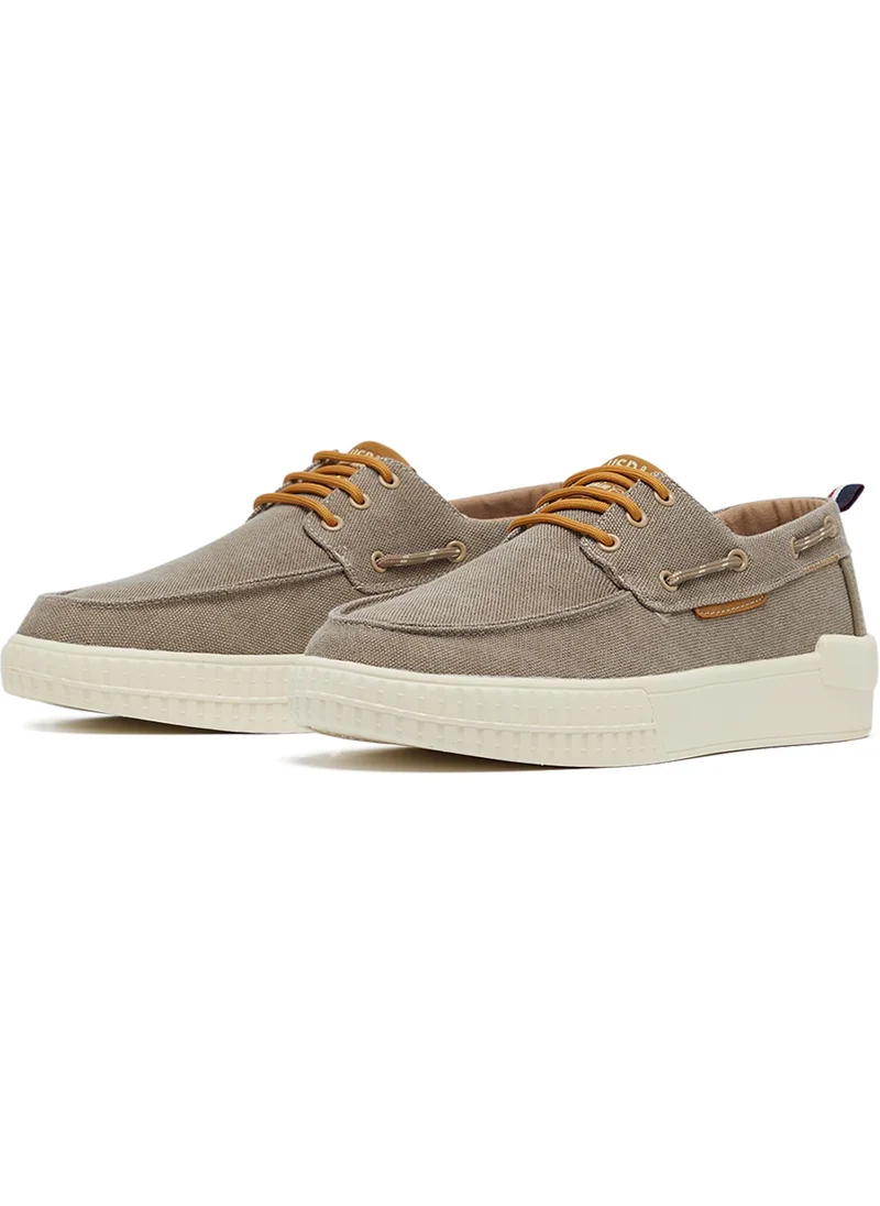 U.S. Polo Assn. Men's Beige Low-Top Sneakers - Lightweight Slip-On Design with Iconic Branding for a Clean Look