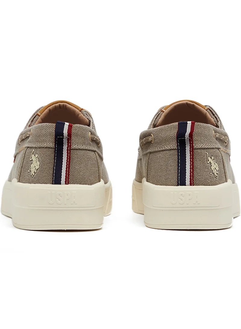 U.S. Polo Assn. Men's Beige Low-Top Sneakers - Lightweight Slip-On Design with Iconic Branding for a Clean Look