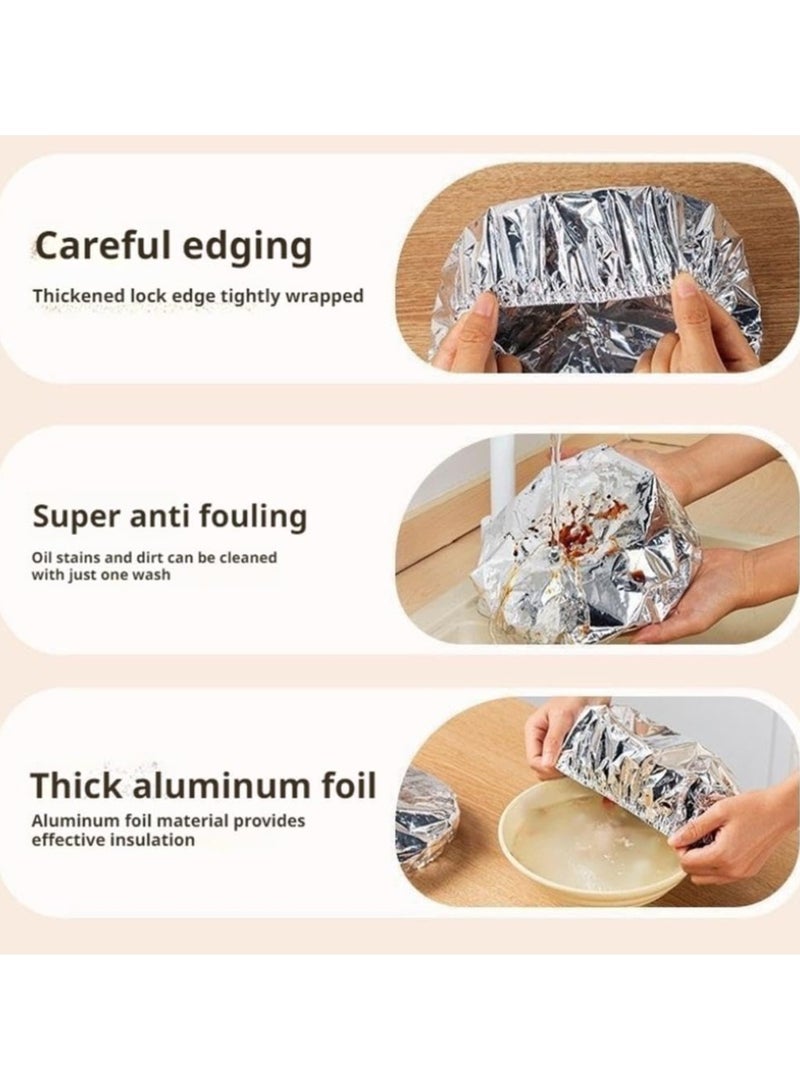 5 Pcs Reusable Aluminum Foil Food Covers – Heat-Resistant Kitchen Insulation Film for Fresh-Keeping - Multi-Size Covers for Bowls, Plates, Fruits & Leftovers (Silver, 7.87 Inches) ﻿  - Image 5