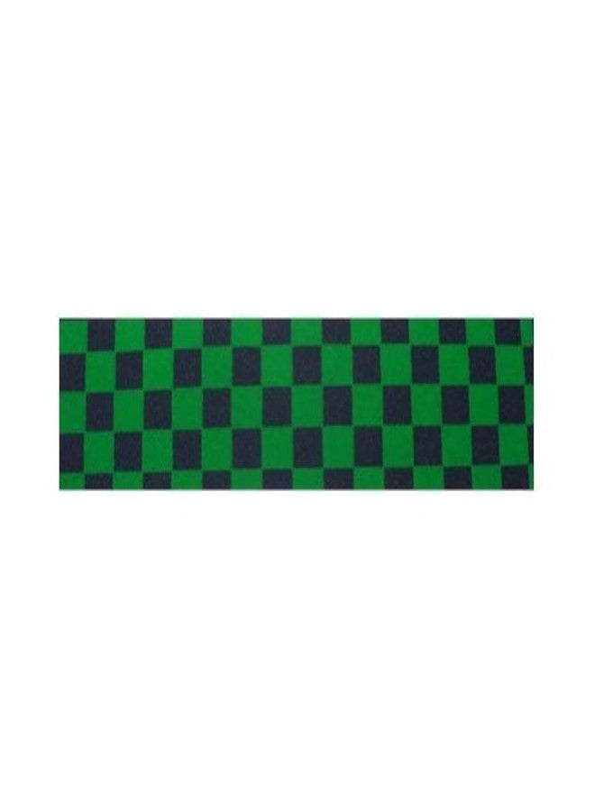 Black Diamond Grip Scooter Griptape Sheet Black/Green Checkers 4.5" x 15.5" - Image 1