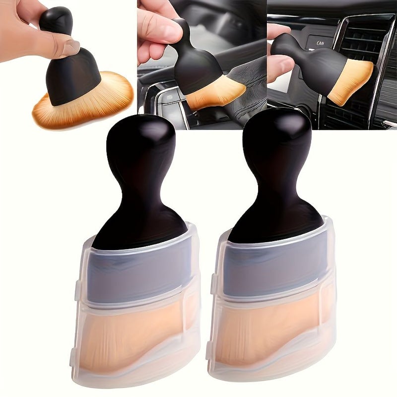 Ultra-Soft Car Cleaning Brush with Black Cover Gentle Bristles for Interior Dust Removal Tight Spaces Efficient Tool - Image 1