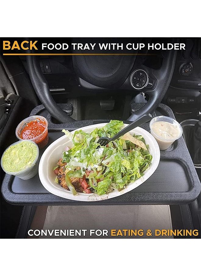 Generic Steering Wheel Tray For Laptop & Food 2 In 1 Auto Steering Wheel Desk Vehicle Seat Table Mount For Food Eating Laptop Tablet Ipad Notebook Car Traveling Table Suitable For Most Vehicles  - Image 3