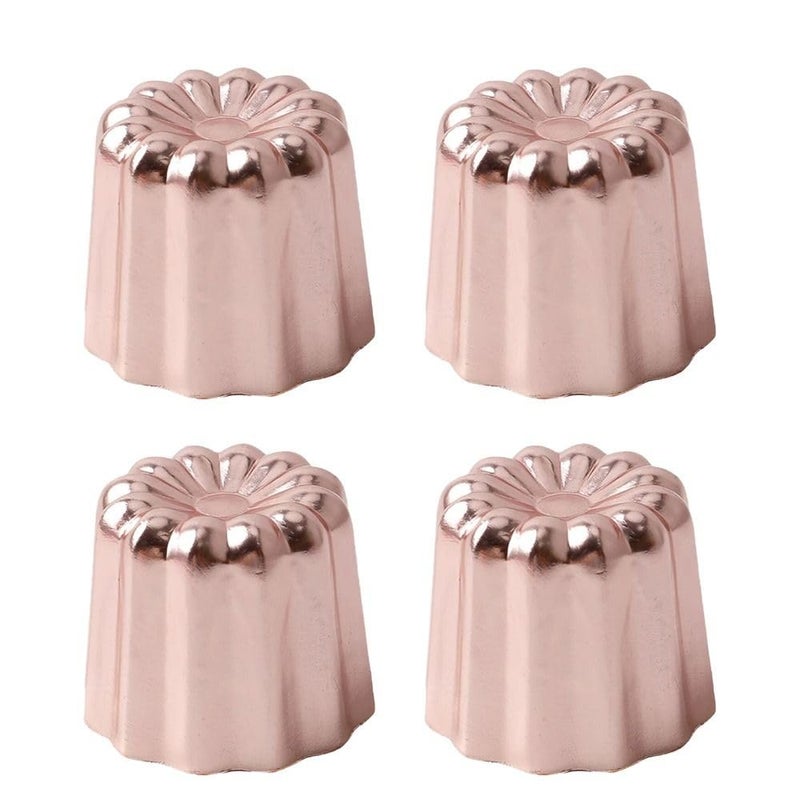 Kopida 4pcs Canele Mold Cake Pan NonStick Canele Muffin Bakeware Cupcake Pan Mini Cake Mold DIY Muffin Baking Tool Pastry Decorating Tool Baking Pan 177 177 216in