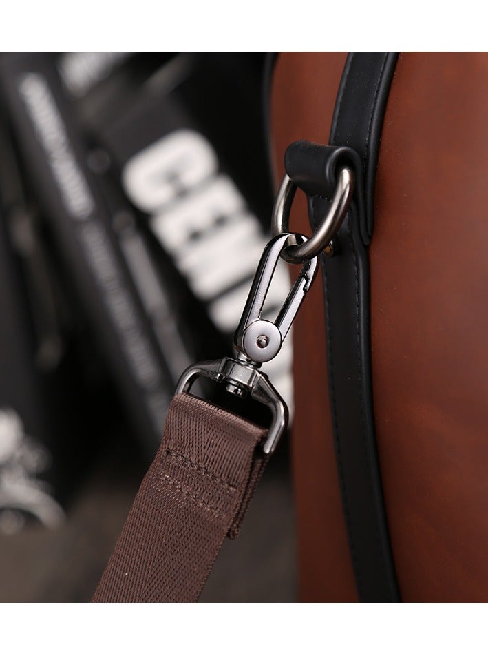 PU large capacity handbag, travel bag, business bag, waterproof and wear-resistant handbag, crossbody bag, shoulder bag, high-quality material, suitable for boarding or short distance travel, suitable for men and women's business travel luggage bag, fitness bag, shoulder bag, outdoor bag  - Image 2