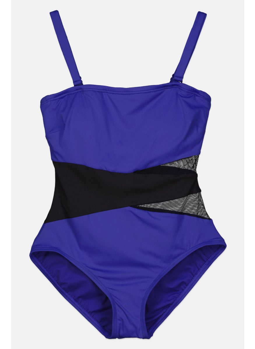 Contours by Coco Reef Women Two Tone One Piece Swimsuit, Blue  - Image 1
