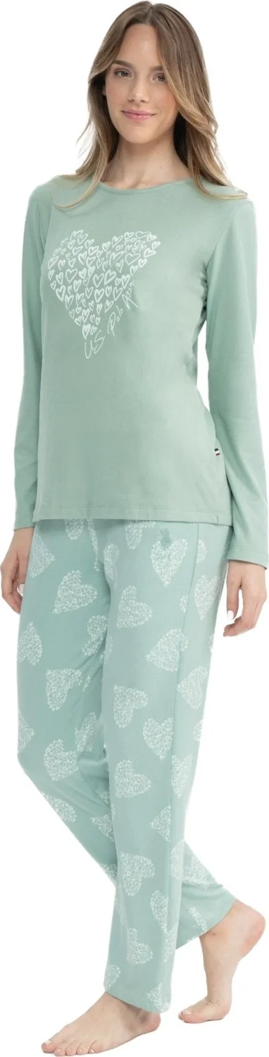 يو اس بولو اسن Women's Heart Printed Pajama Set