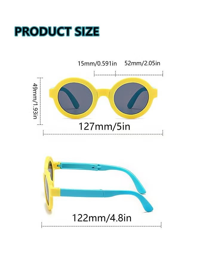 HY Kids Polarized Sunglasses 4 Pack - Foldable Toddler Sunglasses for Boys & Girls Age 2-14, UV Protection for Beach/Party/Outdoor Play, Baby to Youth Baseball Sunglasses (2-14 Years) - Image 2