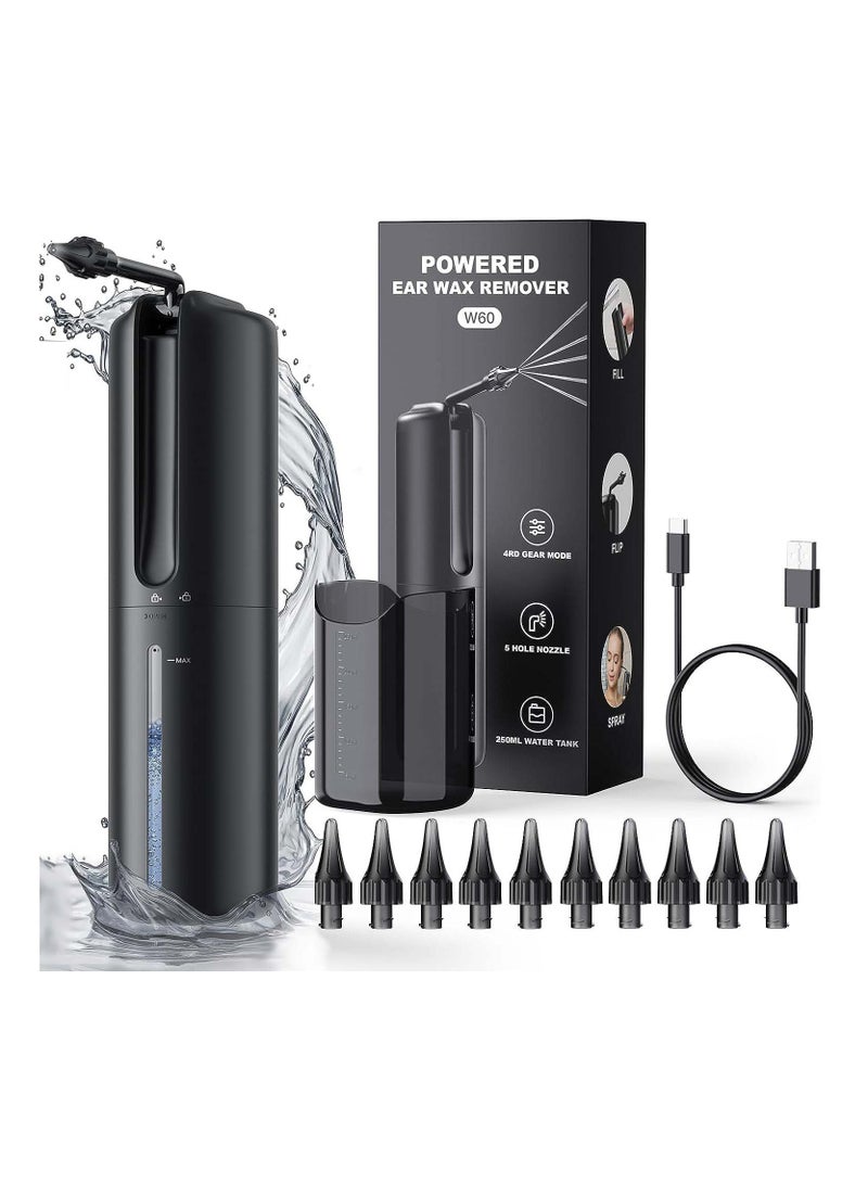 SYOSI Ear Wax Removal Electric Ear Cleaner Ear Cleaning Kit Ear Irrigation Flushing System with 5 Pressure Settings 4 Modes Ear Cleaning Irrigation Kit with Basin & 10 Tips USB Rechargeable - Image 1