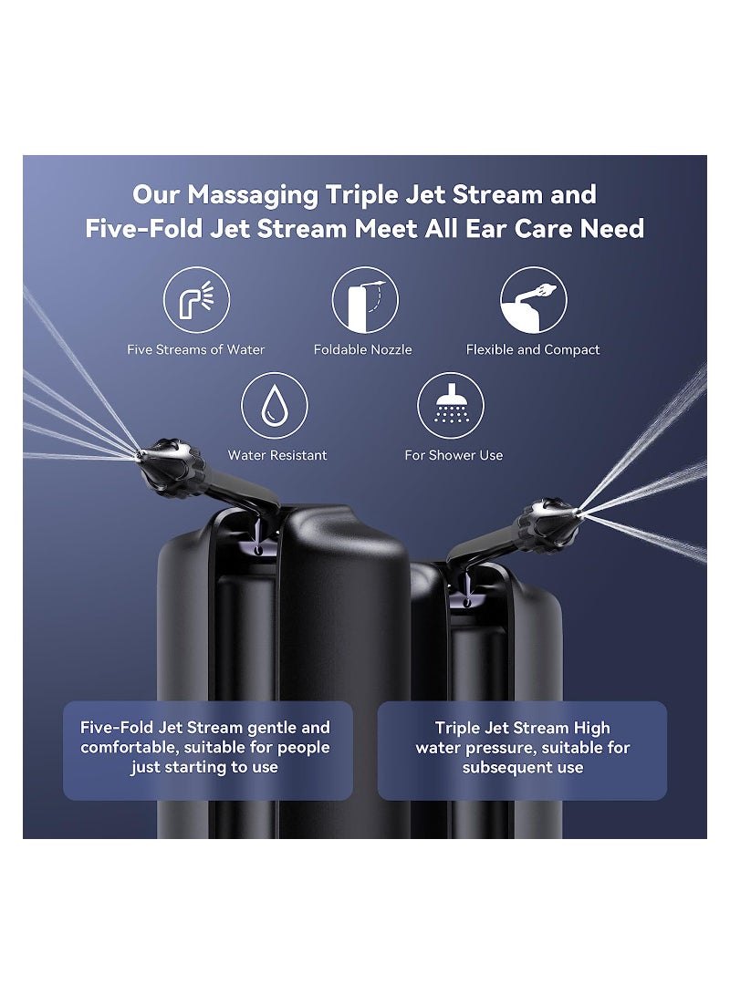 SYOSI Ear Wax Removal Electric Ear Cleaner Ear Cleaning Kit Ear Irrigation Flushing System with 5 Pressure Settings 4 Modes Ear Cleaning Irrigation Kit with Basin & 10 Tips USB Rechargeable - Image 4