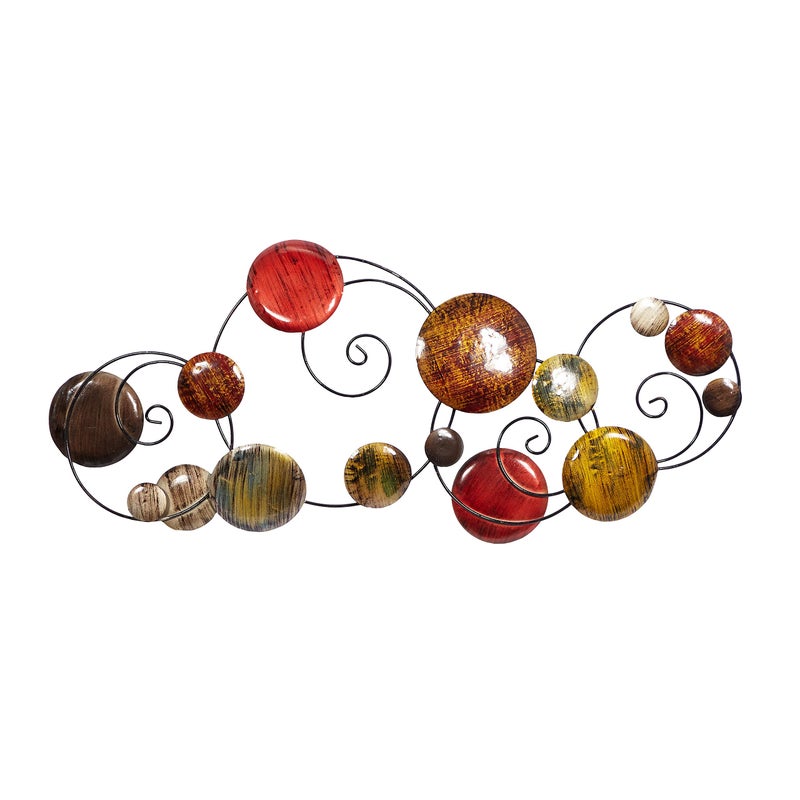 Deco 79 Deco 79 Metal Plate Home Wall Decor Embossed Wall Sculpture with Scroll Frame Wall Art 17 x 1 x 41 Multi Colored
