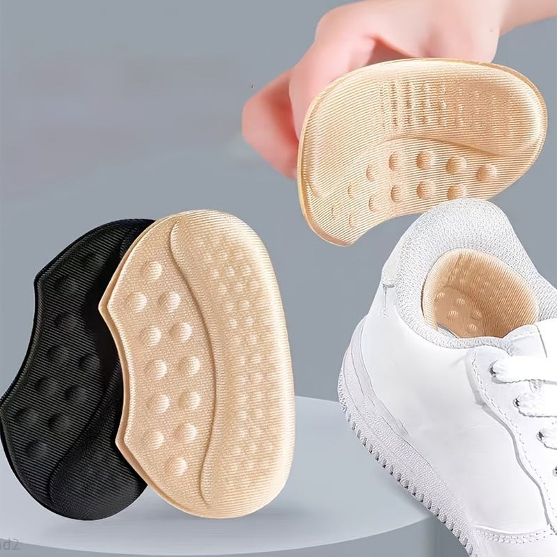 Beige Memory Foam Heel Pads 1 Pair Soft Comfortable Breathable Damping For Casual Sports Shoes Loafers Unisex - Image 4