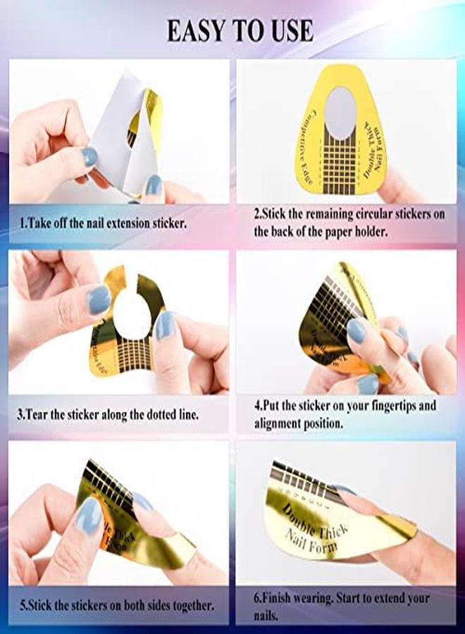 Subay S Professional Long Nail Forms For Acrylic Nails Polygel Nails Thick Nail Extension Forms For Nail Art Tips Premium Acrylic Nail Paper Forms Nail Former Stickers For Professional Use - Image 3