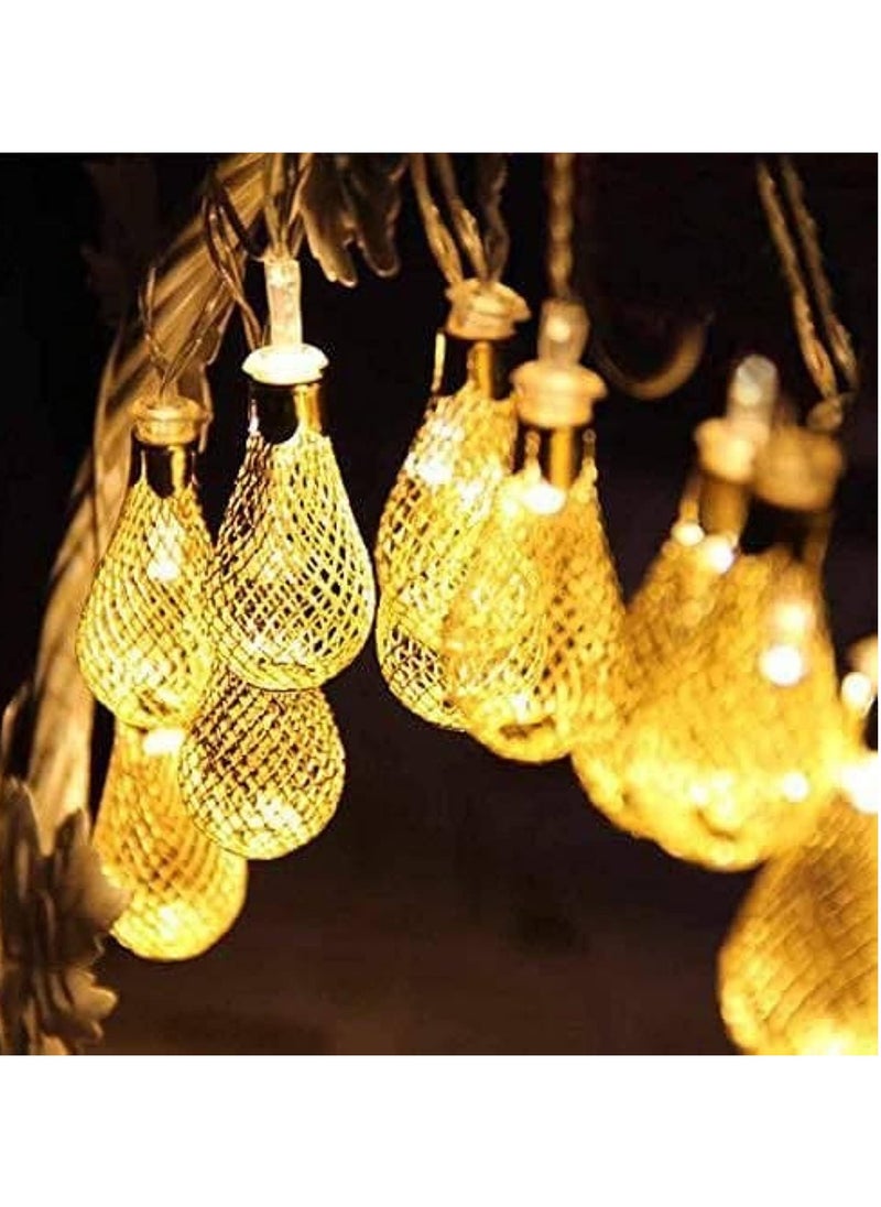 ماركة غير محددة فرع زينة رمضان من النحاس على شكل لمبات LED - مكون 10 أصفر، 3.5 ميتر , عدد 1،  - Image 1
