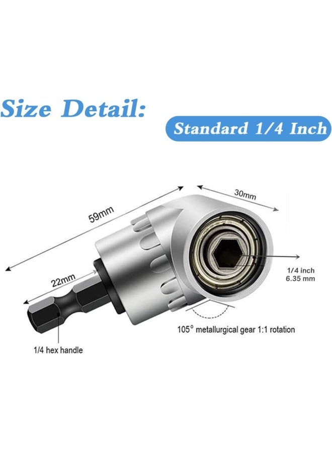 Yfly 105 Degree 1/4 Inch Right Angle Drill Adapter Hex Shank Screwdriver Angled Bit Holder - Image 2