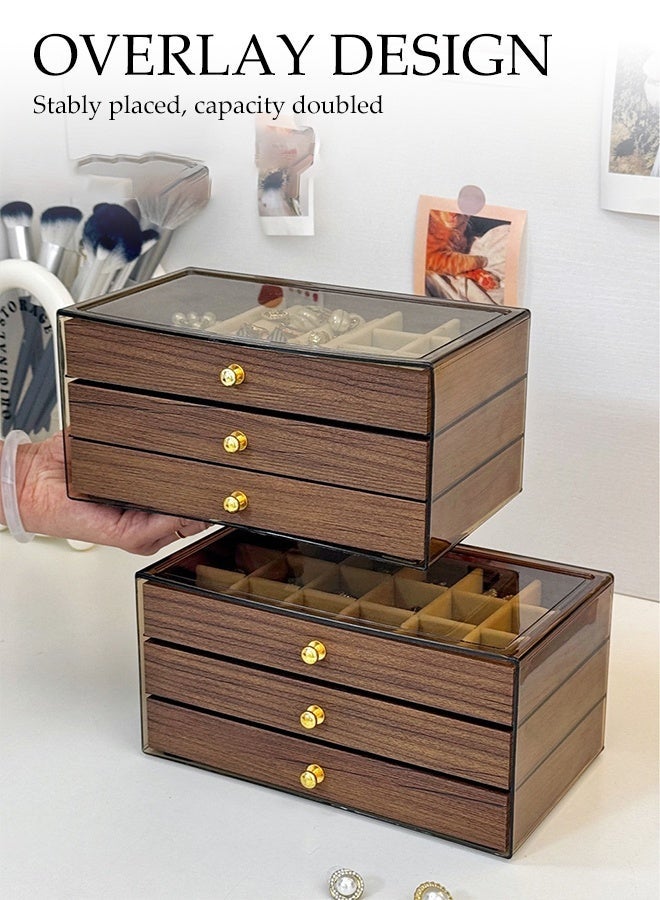 DUNISO 3 Tier Multi-functional Jewelry Storage Organizers  for Women, Jewelry Box for Earrings ,Rings ,Necklace and Bracelets,Display Case with Removable Dividers - Image 5