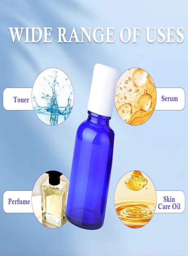VANTOBEST 3Pcs 30ml/1oz Blue Glass Roll-on Bottles Refillable Empty Roller Bottles with Stainless Steel Balls and White Cap Essential Oils Containers for Perfumes Lip Balms - Image 4