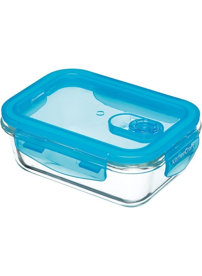 وعاء تخزين زجاجي للمطبخ مزود بفتحة تهوية، مستطيل الشكل، سعة 350 مل، أبعاد 12×11×5.8 سم، مزود بملصق