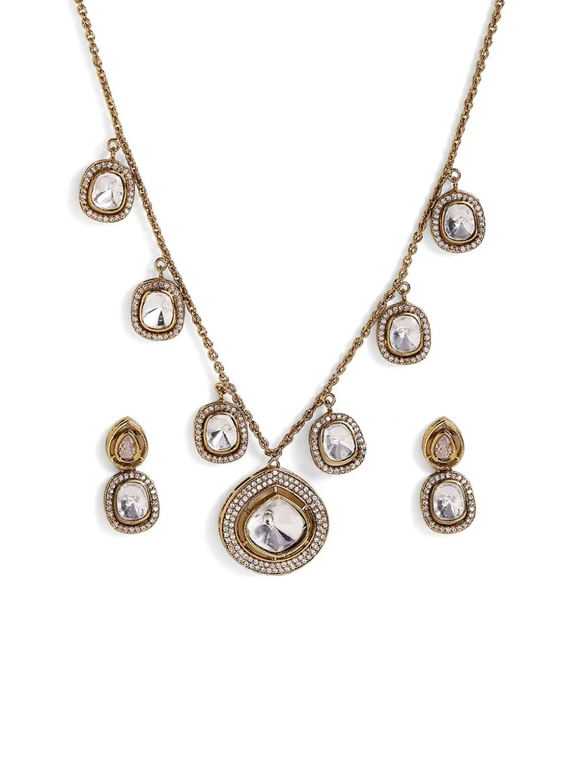 Priyaasi AD-Studded Necklace and Earrings