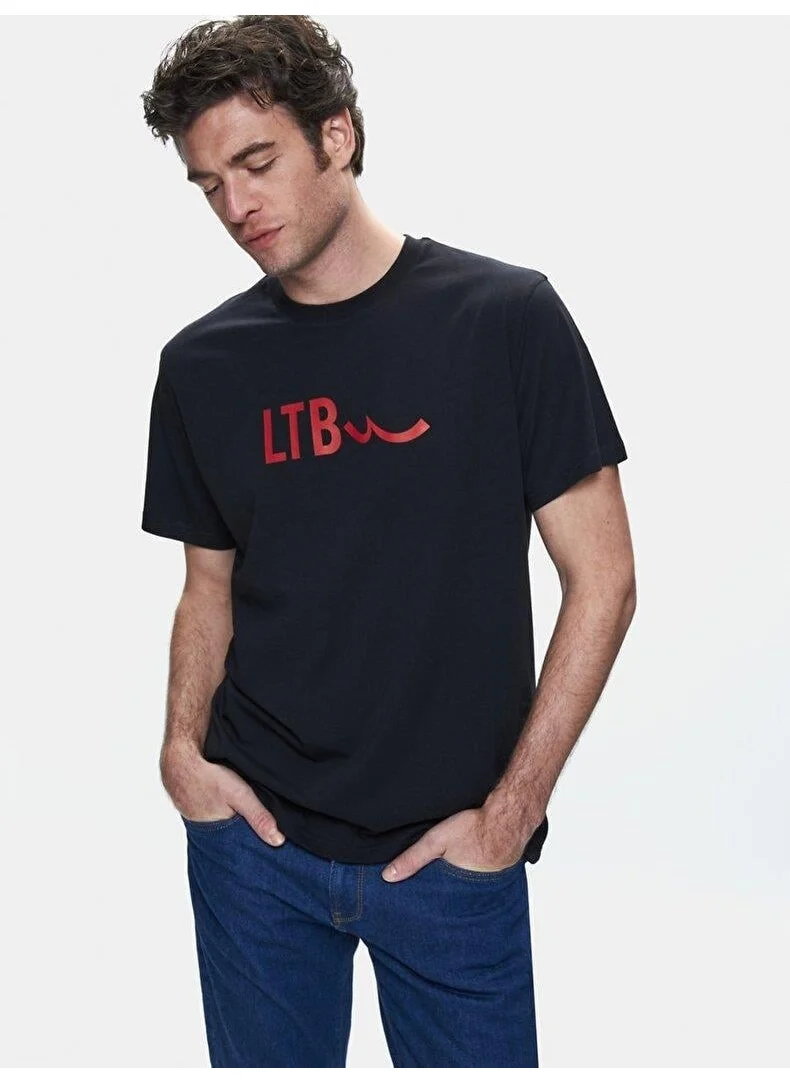 LTB ROSONO Black Men's Zero Collar Short Sleeve T-Shirt 1225842716089200
