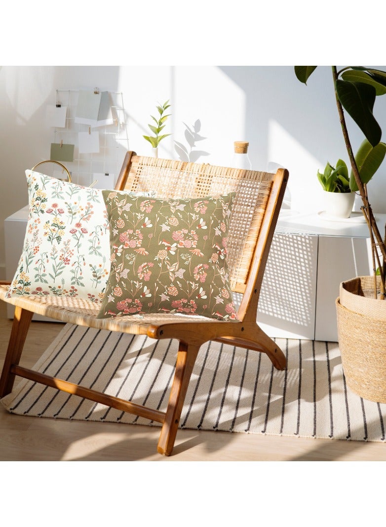 Mistyblue Waterproof Cushion Covers for Outdoor, MISTYBLUE Vintage Style Throw Pillow Covers, Pack of 2 Pillow Cases for Patio Garden Balcony Sofa Couch, Floral Pattern Cushion Cover Set (Patio Floral) - Image 2