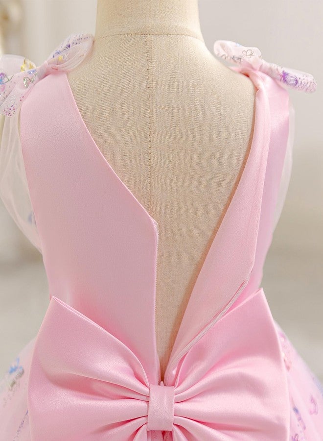 ODOLDI Baby Girls Butterfly Birthday Dress Baby Girl 3D Butterfly Princess Dress Photography Wedding Cake Crush, Pink, 12-18 Months - Image 4