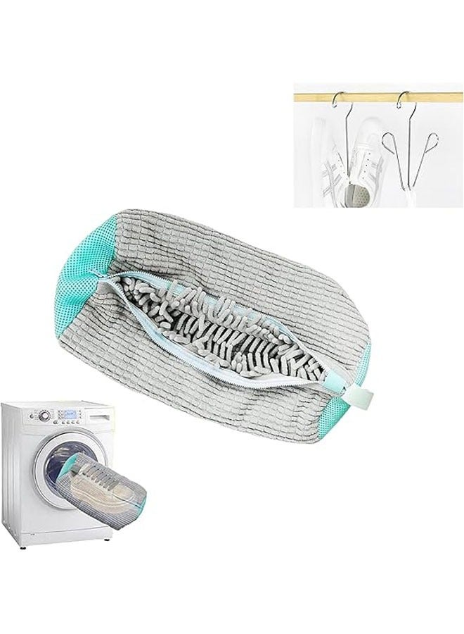Hihonor 1 PCS Shoe Cleaning Bag, Shoe Bag for Washing Machine, Shoe Washing Machine Bag, Adjustable Shoes Laundry Bag, Sneaker Washing Bag for 360° Cleaning White Shoes, Grey  - Image 1