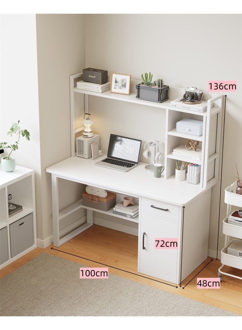  CityRiya-Long مكتب الكمبيوتر ، مكتب المكتب المنزلي ، مكتب الأطفال ، طاولة دراسة للأطفال 100 سم ، مكتب ألعاب أبيض ، طاولة كمبيوتر محمول للكمبيوتر الشخصي ، مكاتب كتابة الطالب ، مكتب نشاط قراءة الأطفال ، مكتب مكياج الفتيات الغرور - Image 4