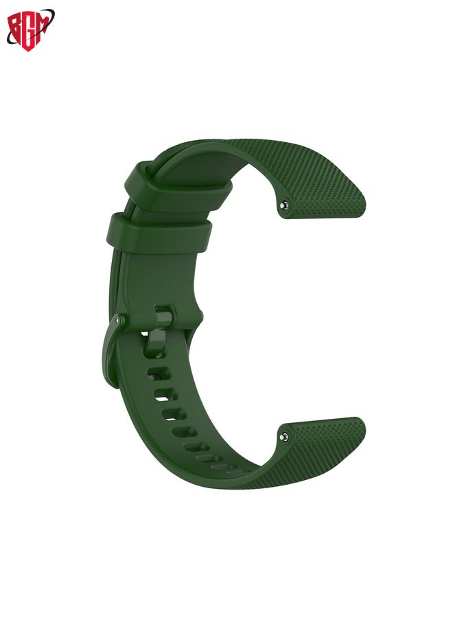 BGM Watch Band Strap For Garmin Forerunner 745 Small Grid Quick Release Watch Band with Screwdriver, Size: Free Size 22mm(ArmyGreen)  - Image 4