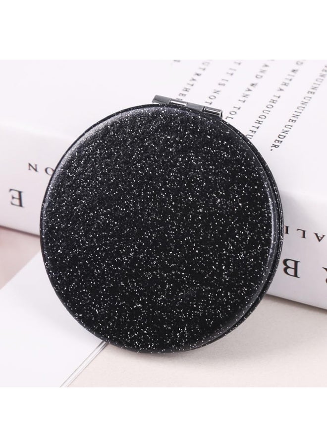 Pocket Compact Mirror for Men and Women, Small Purse Mirror With Glitter, Portable Travel Makeup Mini 2-Sided 1x/2x Magnifying Folding Handheld Mirror for Gift - Image 4