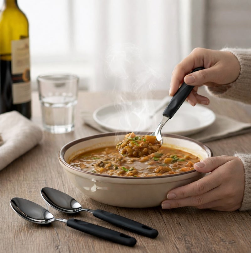 ديسينت طقم ملاعق طعام من 6 قطع | ملاعق من الفولاذ المقاوم للصدأ | مقبض مريح | سطح مصقول لامع | ملاعق حلويات للمنزل والمطبخ والمطاعم، آمنة للغسل في غسالة الصحون - Image 4