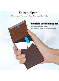 Business Card Holder Professional Pu Leather Magnetic Business Card Holder Metal Business Card Case Pocket Business Card Holder Wallet Blocking Name With Magnetic Clasp Brown - pzsku/ZFFFAFB48584C604928CFZ/45/_/1740916059/bfcd9a01-1b68-4f22-b9c7-aaf928bf6d82