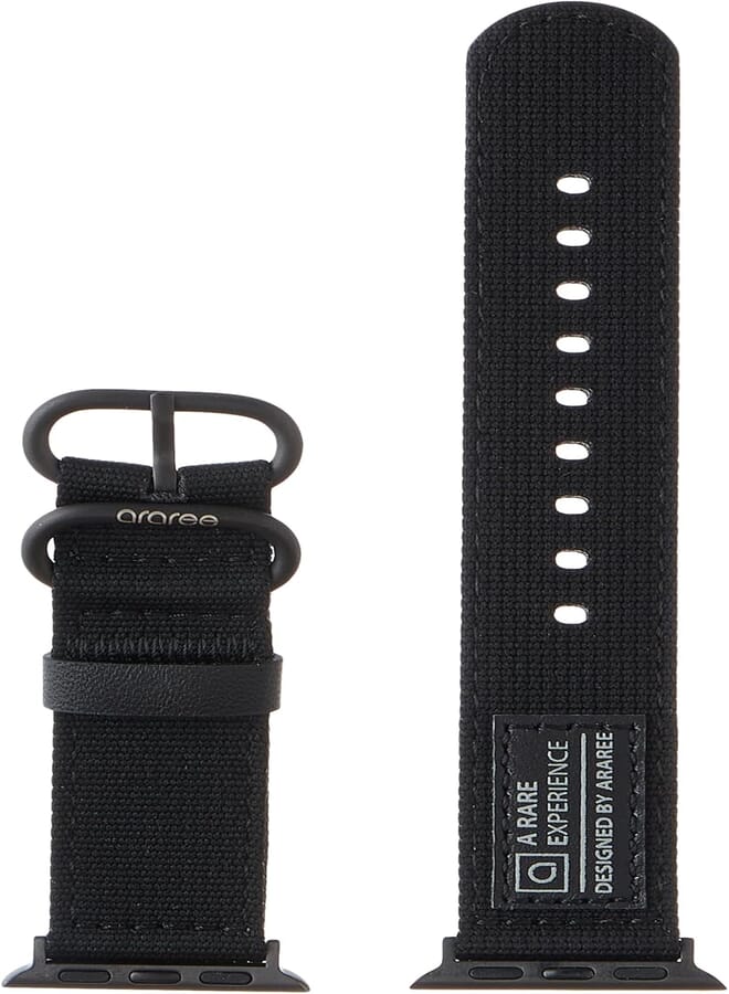 araree Araree AR70-01568A Apple Watch Strap Soft Woven 38/40/41MM Black|1 year manufacturer warranty 