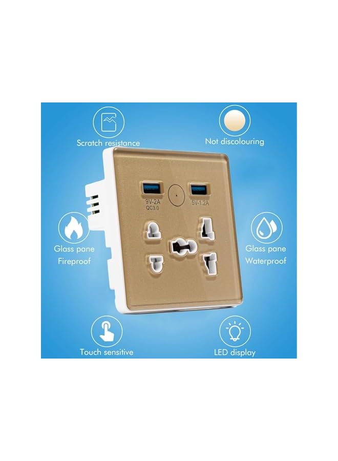 PROMASS Universal WiFi Smart Wall Outlet,Wall Electrical Outlets,Wall Outlet with USB Interface,Smart Life/Tuya APP Remote Control,Compatible Alexa and Google Home,No Hub Required,2.4G WiFi,10A (Gold) - Image 4