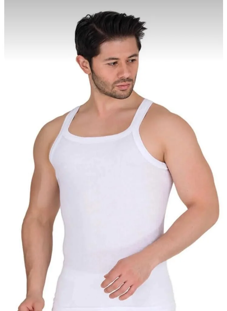 بيراك Clear Men's White 3-Piece Thin Strap Ribbed Camisole Undershirt 1044